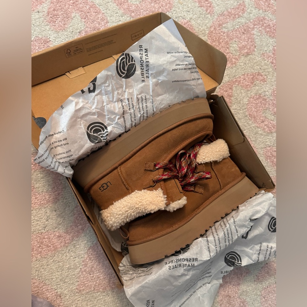 Ugg Funkarra Genuine Shearling Cabin Cuff Bootie